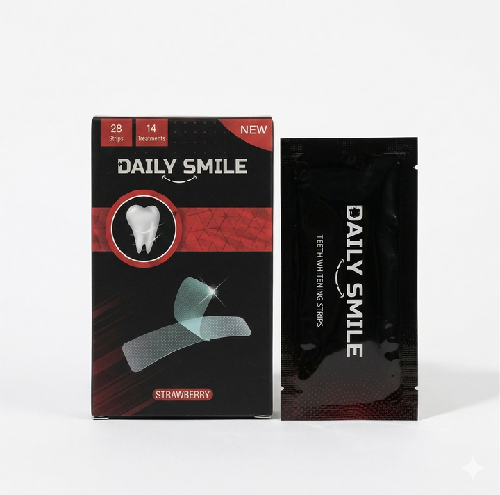 Daily Smile Tandenbleekstrips Strawberry – Limited Edition (15 Behandelingen)