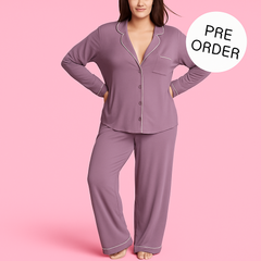 Lavendel Dames Pyjama Set – Comfortabele Lange Mouwen & Broek