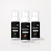 Daily Smile tandenbleek schuim Triple Pack, 3 flessen in Mint, Aardbei en Watermeloen op een lichte studioachtergrond